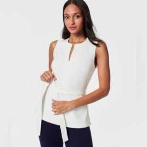 Spanx Ponte Knit Tie Waist Top Size M